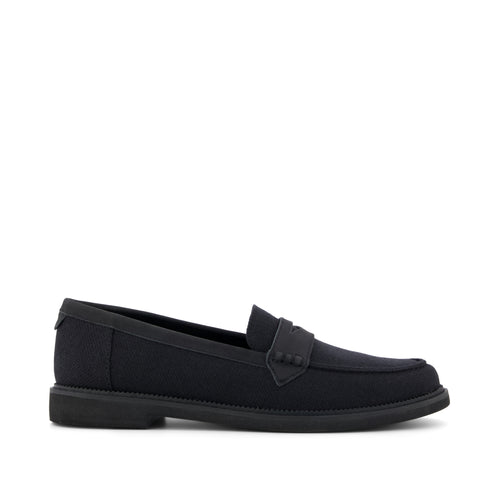 Marie Loafer - Black Textile Side View