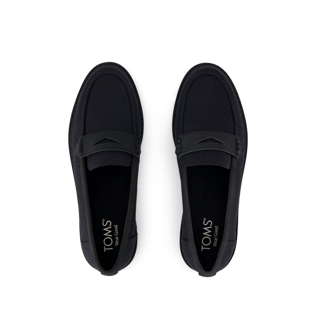 Marie Loafer - Black Textile Top View
