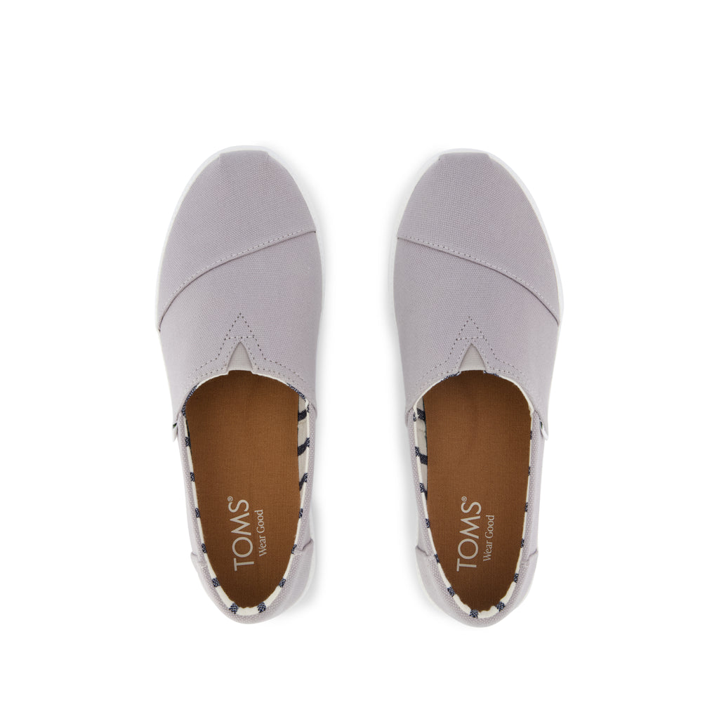 Asher Platform Slip On Sneaker - Grey Canvas Top View