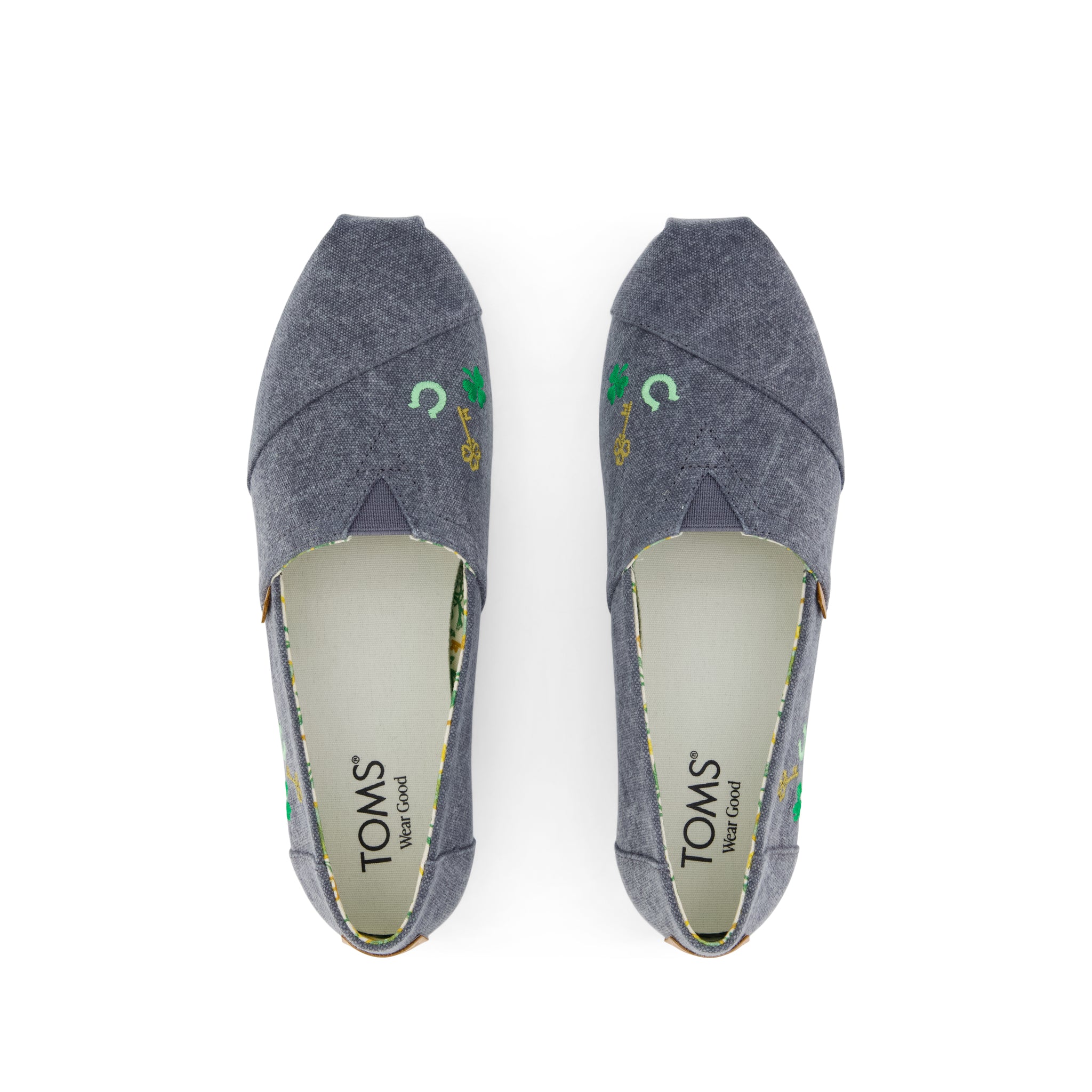 Alpargata Classic - St Patrick's Day Embroidered Print Top View