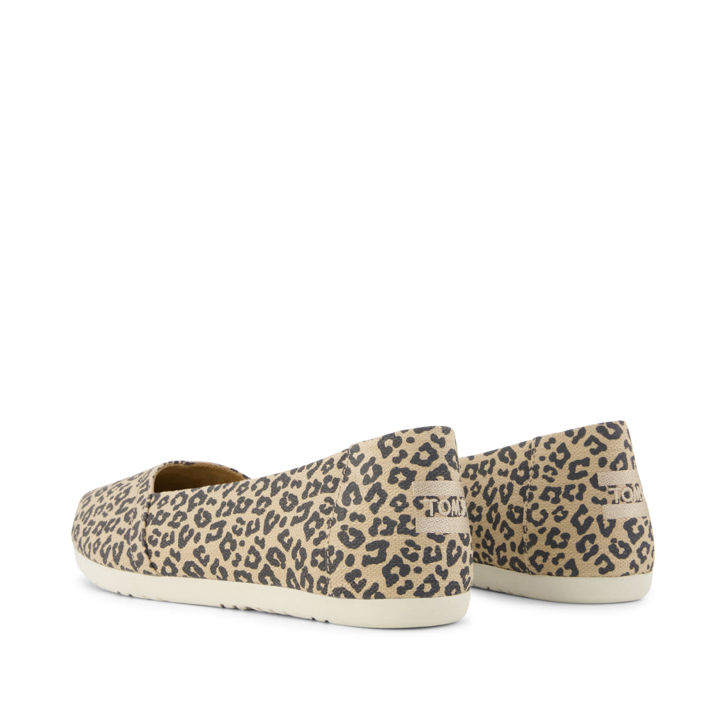 Alpargata Ballet Flat - Natural Leopard Print (Spots) Back View