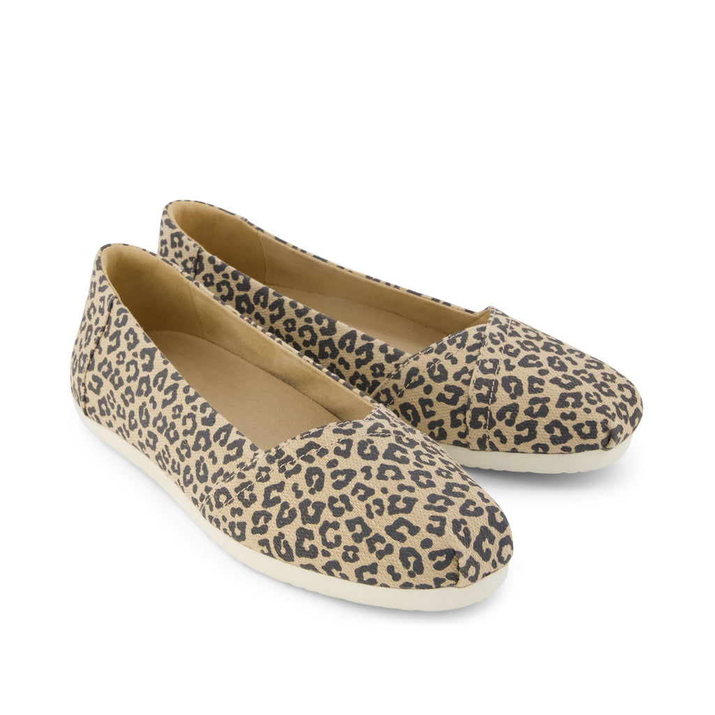 Alpargata Ballet Flat - Natural Leopard Print (Spots) Front View