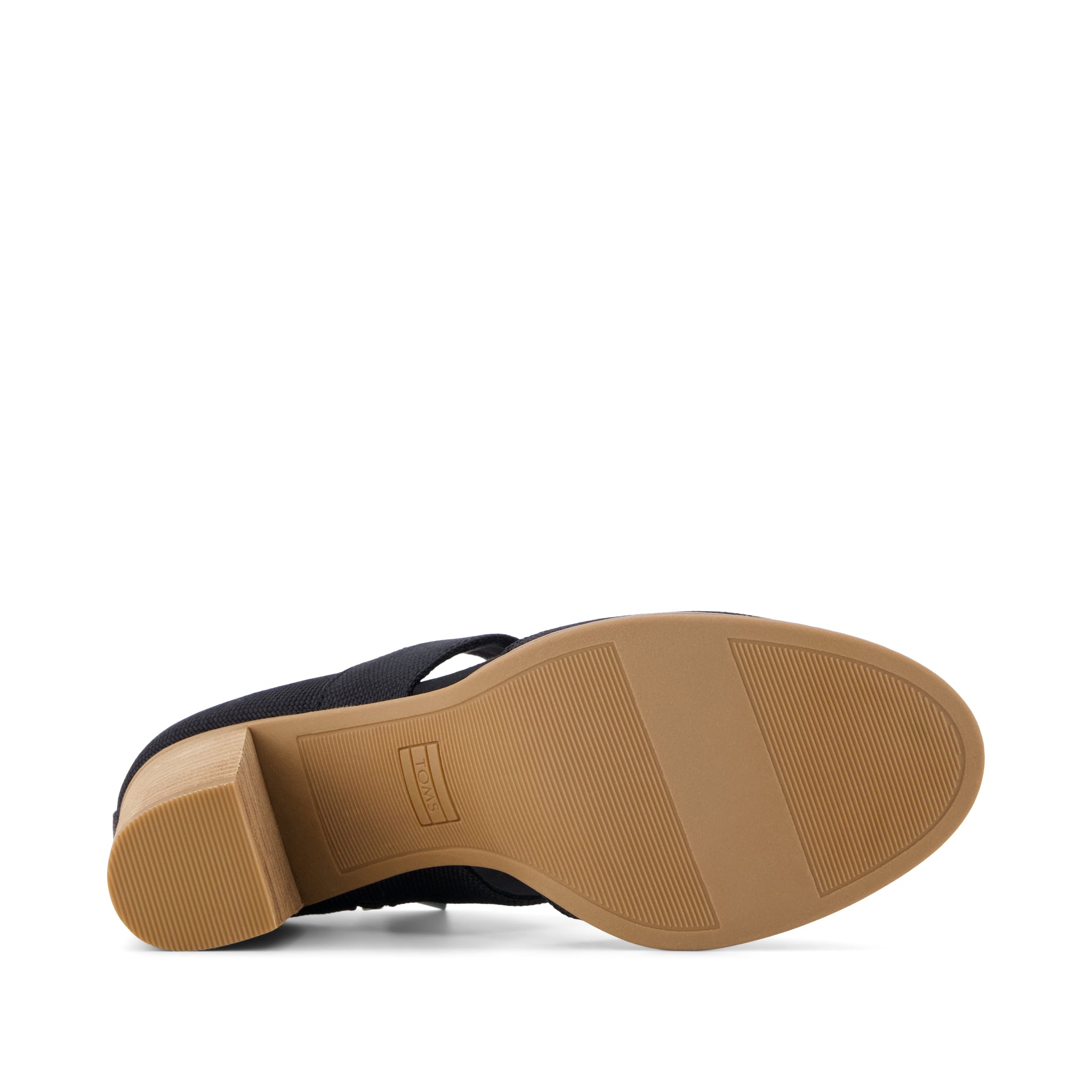 Milan Nova Heel - Black Canvas Bottom Sole View