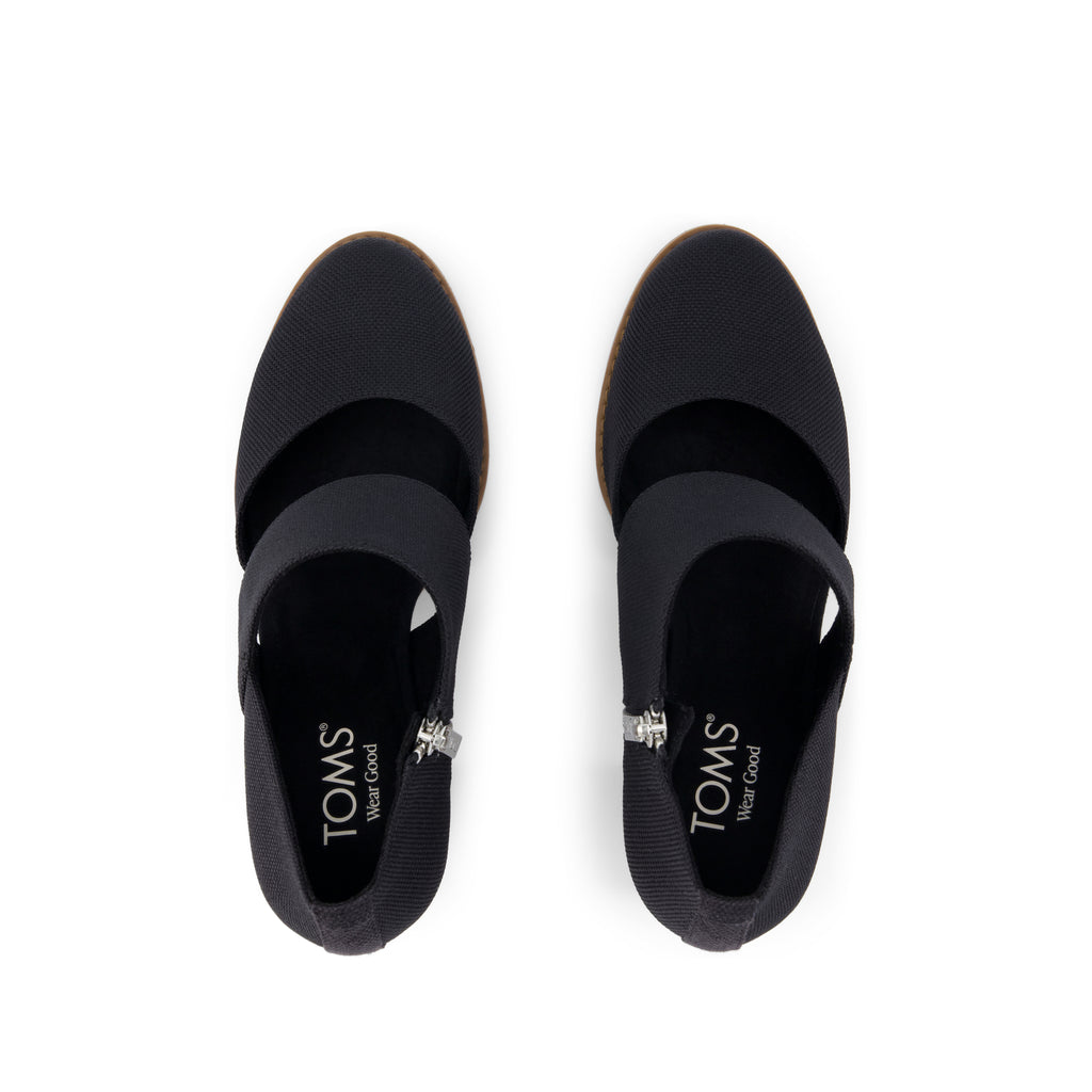 Milan Nova Heel - Black Canvas Top View