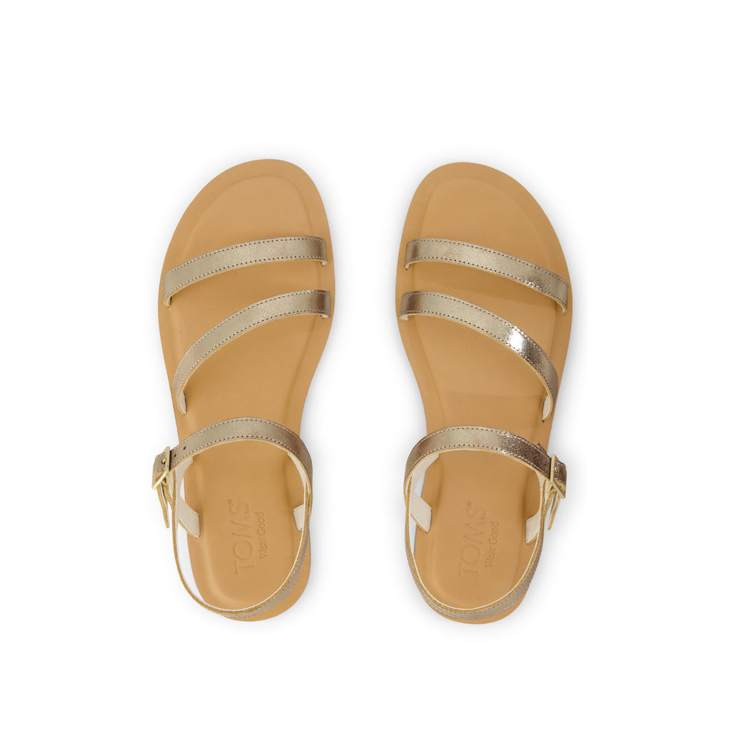 Kira Strappy Sandal - Gold Leather
 Top View