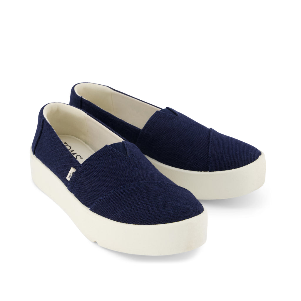 Verona Slip On Sneaker - Navy Heritage Canvas Front View