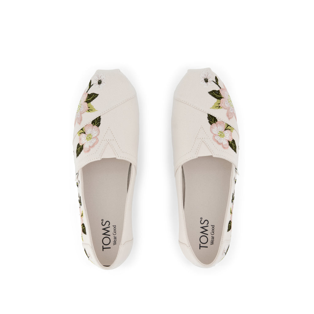 Alpargata Classic - Natural Embroidered Floral

 Top View