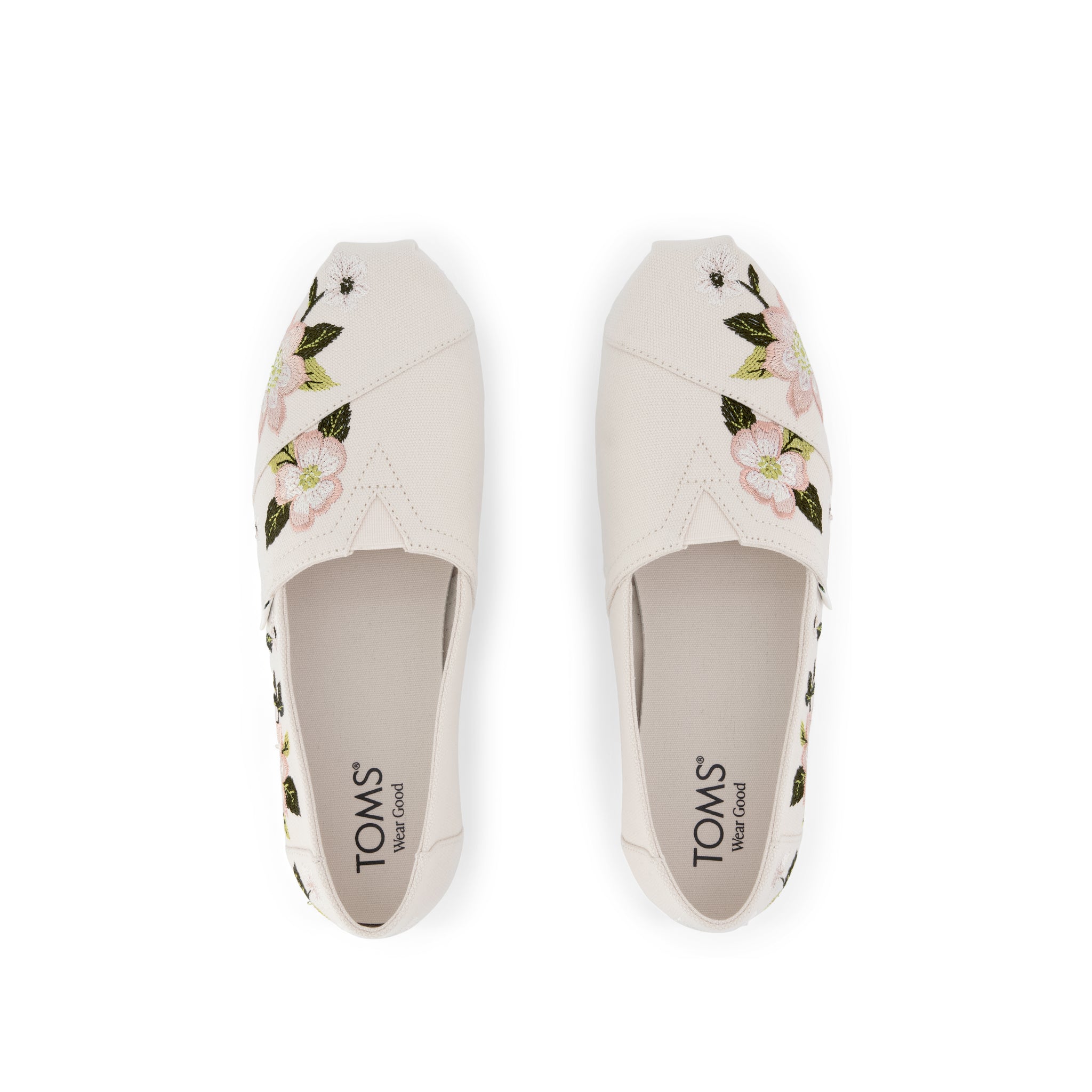 Alpargata Classic - Natural Embroidered Floral

 Top View