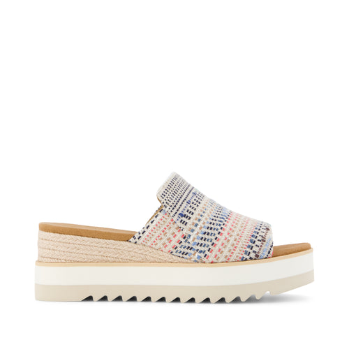 Diana Mule Wedge Sandal - Global Stripes

 Side View