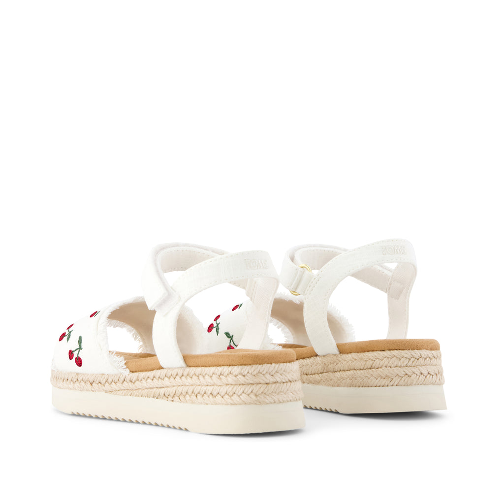 Diana Kids Sandal - Embroidered Cherries Back View