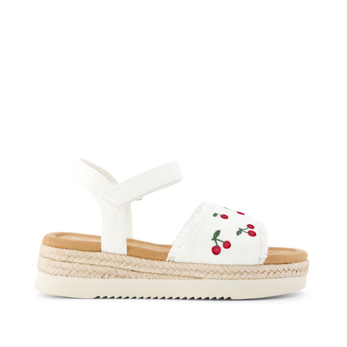 Diana Kids Sandal - Embroidered Cherries Side View