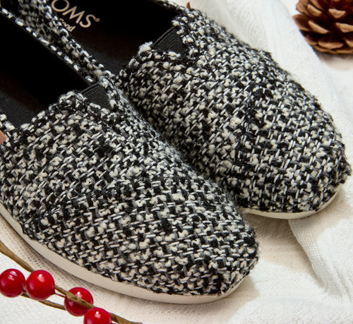 Laydown image of the Black Marled Boucle Womens Alpargata
