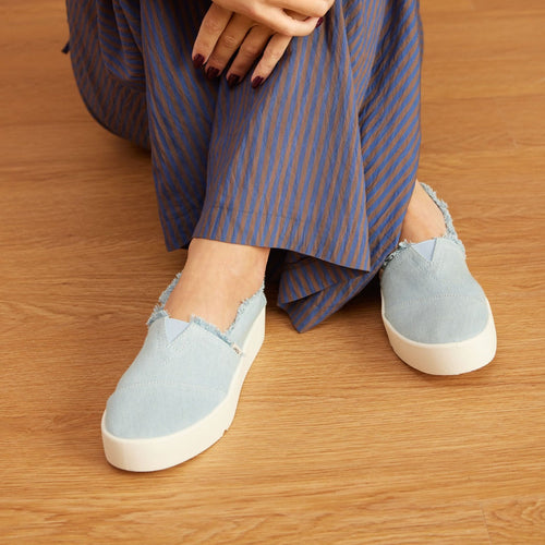 Verona Pastel Blue Denim Slip On Sneaker
