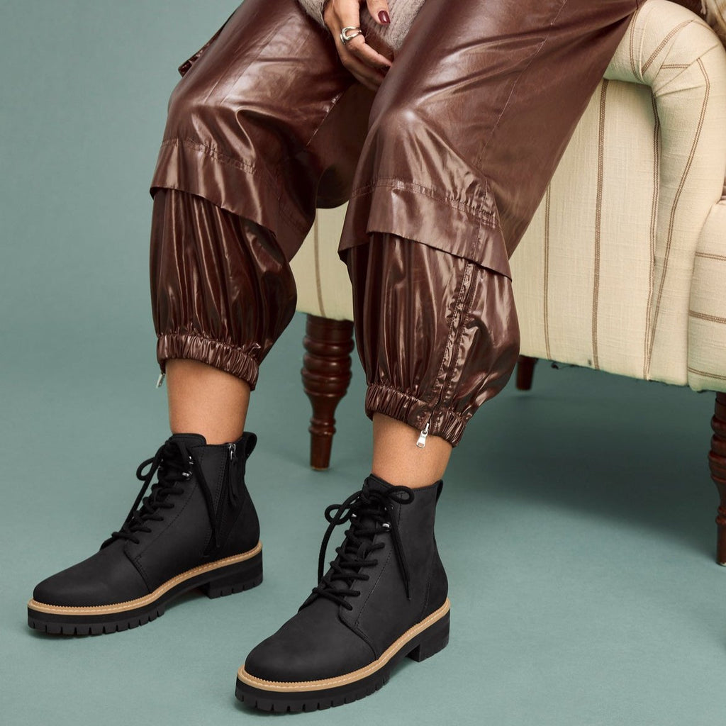 Wylder Boot - Water Resistant Black Nubuck Leather on model shot