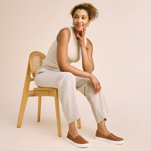 On figure image of the brown sugar leather Kameron Slip On sneaker