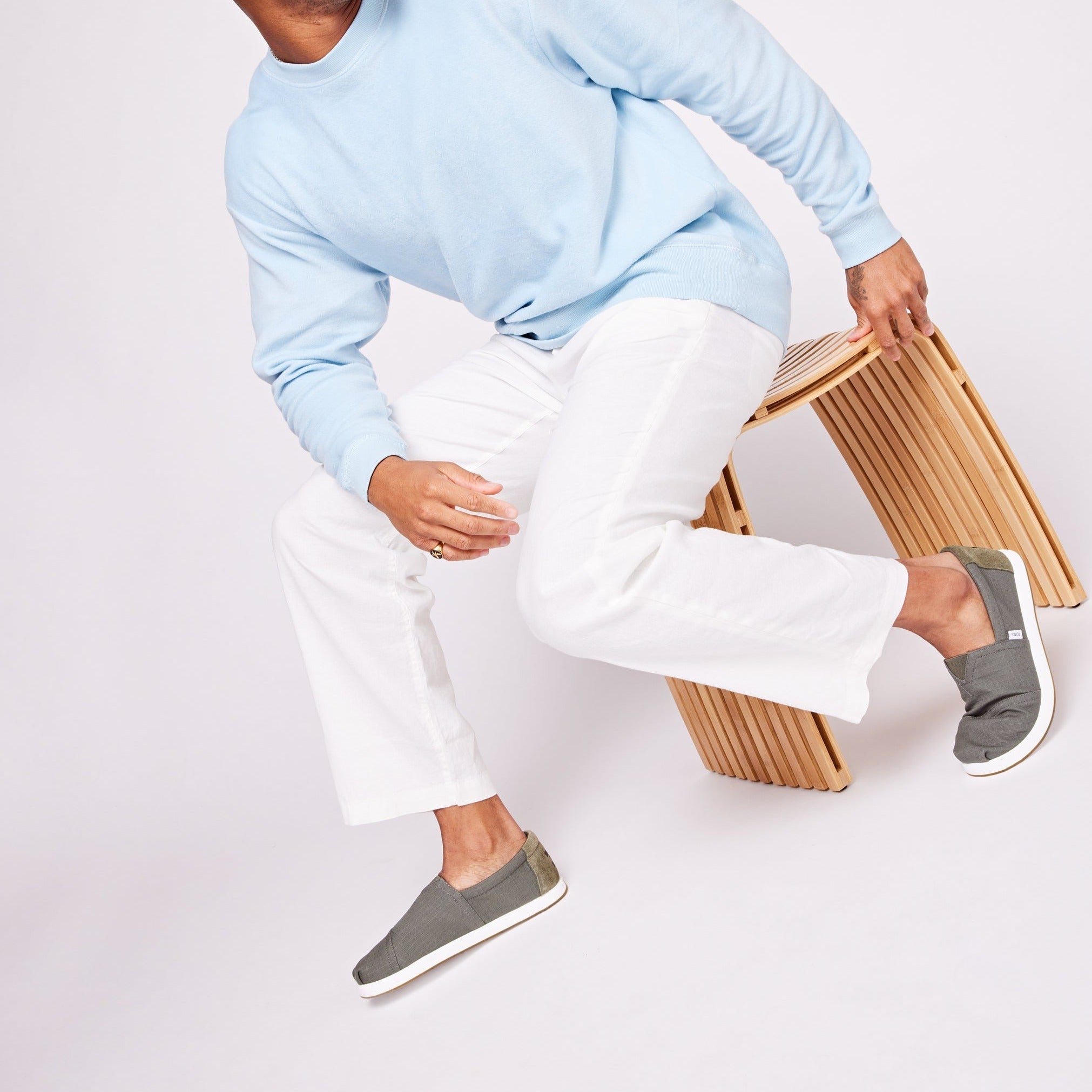 Alpargata Fwd Slip On Shoe In Sage Green On Model