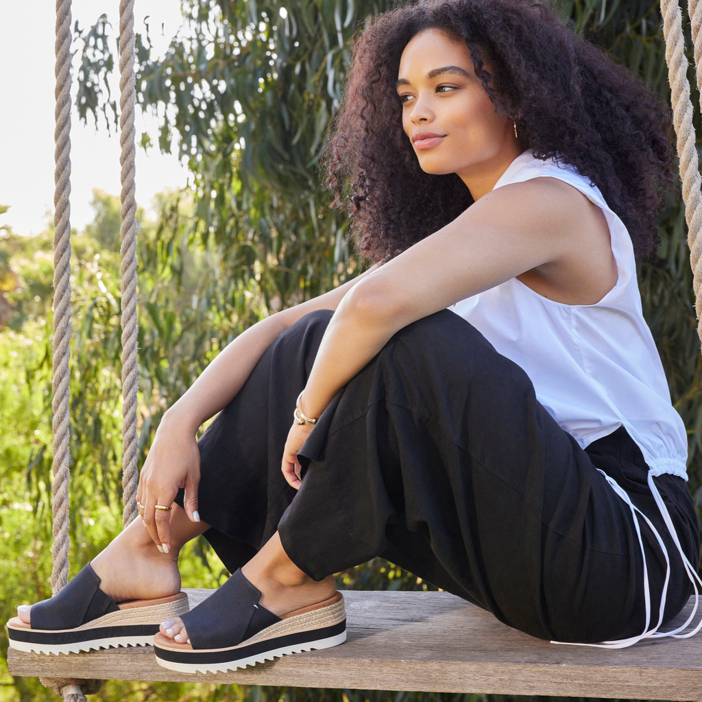 Detailed Image Of Diana Mule Black Sandal