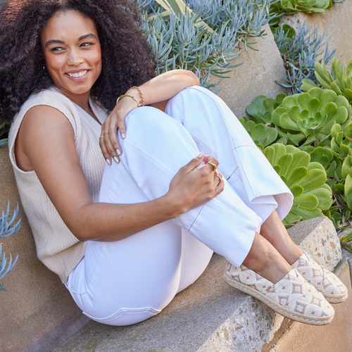 Alpargata Rope Sole With Woven Diamond Textile Upper In Natural And Earthtone Colors