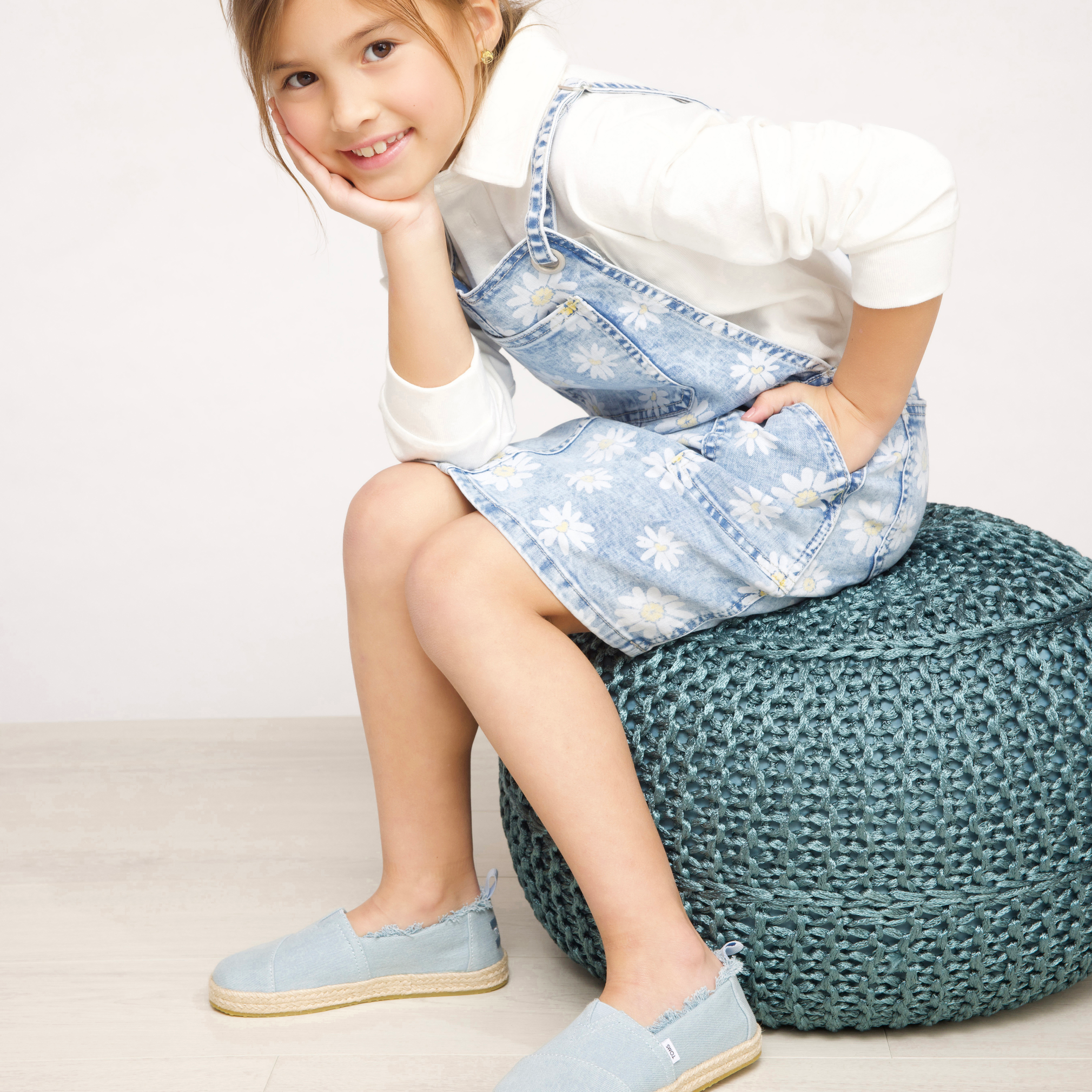 Alpargata Rope Sole Slip On Espadrille In Denim Blue On Elementary Aged Girl