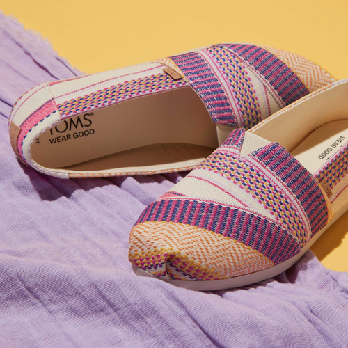 Alpargata Sunset Striped Slip On Espadrille Flat Lay Up Close Detail Shot