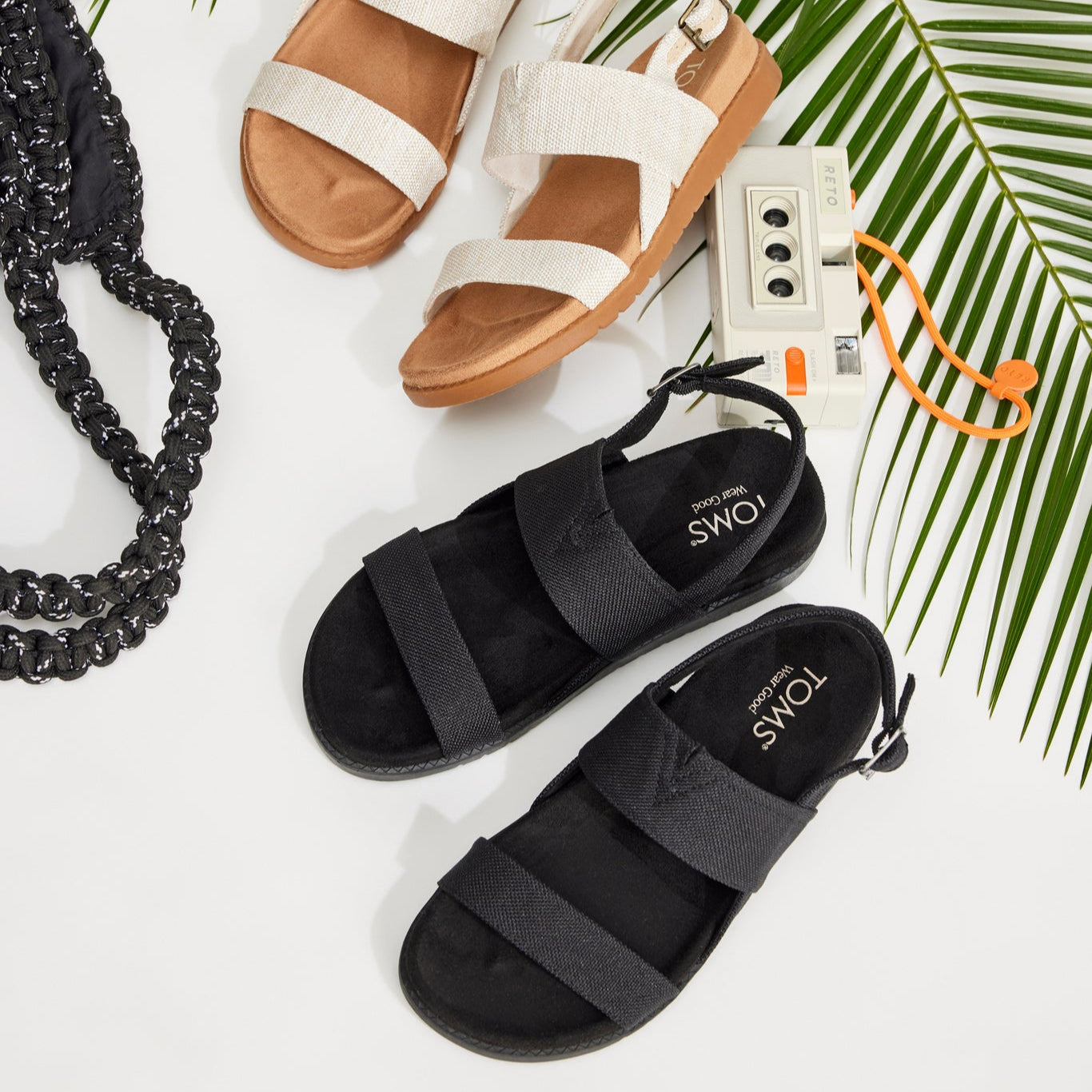 Marin Strap Sandal Black Heavy Canvas
