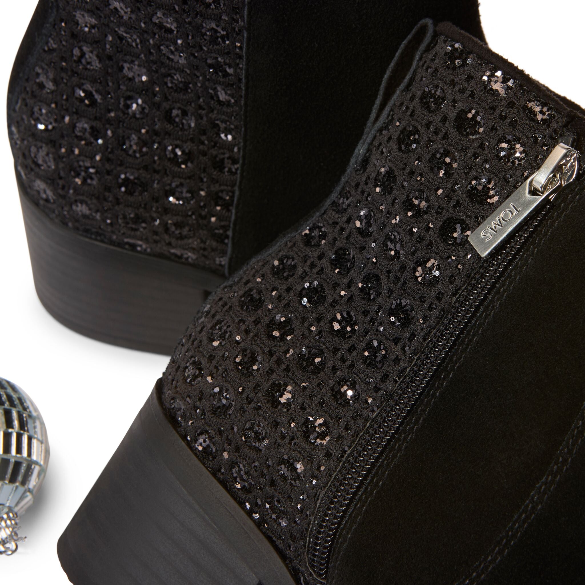 Up close detail shot of the geometric sparkle Delilah Boot